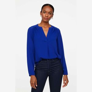 NWT French Connection Pop Over Blue Chiffon Business Casual Long Sleeve Top
